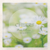 Daisy Daisies Flower Floral Summer Wedding Cheers Glazen Onderzetter (Voorkant)