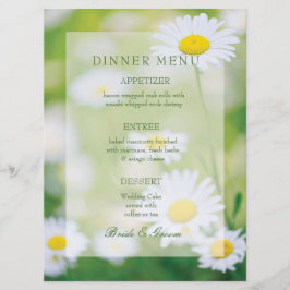 Daisy Daisies Flower Floral Summer Wedding Menu