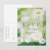 Daisy Daisies Flower Floral Summer Wedding RSVP Uitnodiging Briefkaart (Voorkant / Achterkant)