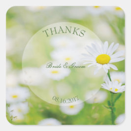 Daisy Daisies Flower Floral Summer Wedding Vierkante Sticker