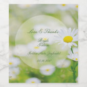Daisy Daisies Flower Floral Summer Wedding Wijn Etiket (Enkel label)