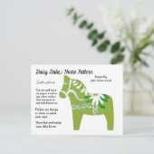Daisy Dala Horse Pattern om te delen Feestdagenkaart (Staand voorkant)