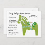 Daisy Dala Horse Pattern om te delen Feestdagenkaart (Voorkant / Achterkant)