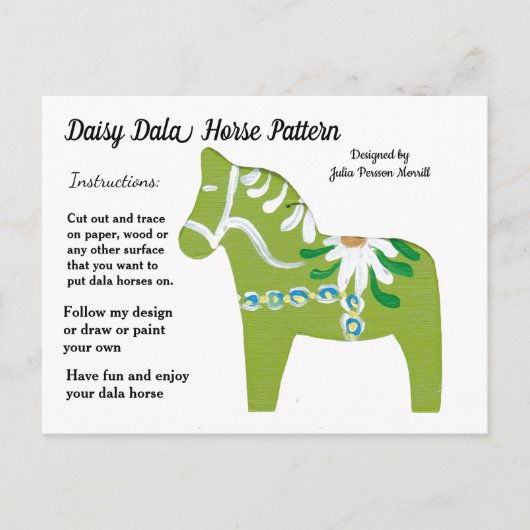 Daisy Dala Horse Pattern om te delen Feestdagenkaart (Voorkant)