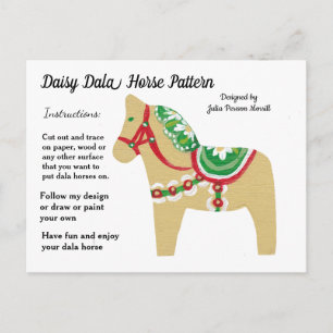 Daisy Dala Horse Pattern om te delen Feestdagenkaart