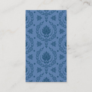 Daisy Damask, Bamboo in Shades of Blue Visitekaartje