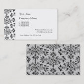 Daisy Damask Black White - aangepaste Visitekaartj Visitekaartje (Voorkant / Achterkant)