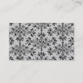Daisy Damask Black White - aangepaste Visitekaartj Visitekaartje (Achterkant)