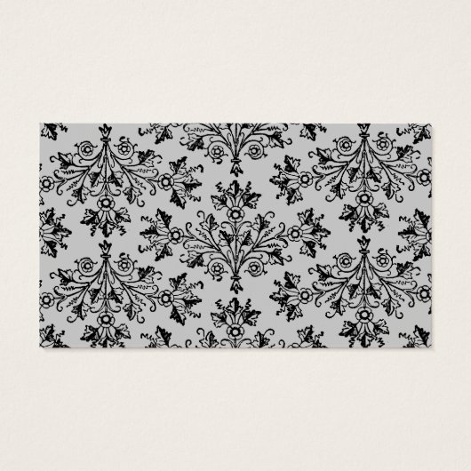 Daisy Damask Black White Custom Save the Date Card Visitekaartje (Achterkant)