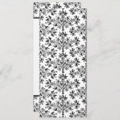 Daisy Damask Black White Custom Wedding Invitation Kaart (Voorkant / Achterkant)