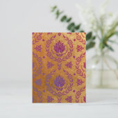 Daisy Damask, BRUSHED METAL Briefkaart (Staand voorkant)
