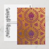 Daisy Damask, BRUSHED METAL Briefkaart (Voorkant / Achterkant)