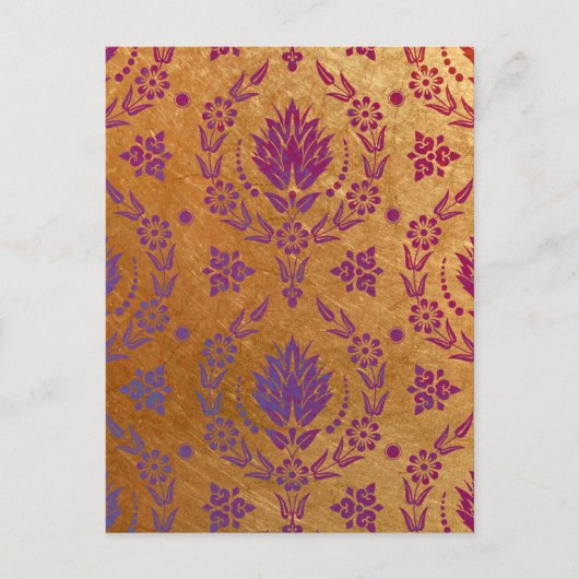 Daisy Damask, BRUSHED METAL Briefkaart (Voorkant)