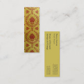 Daisy Damask, BRUSHED METAL Mini Visitekaartje (Voorkant / Achterkant)