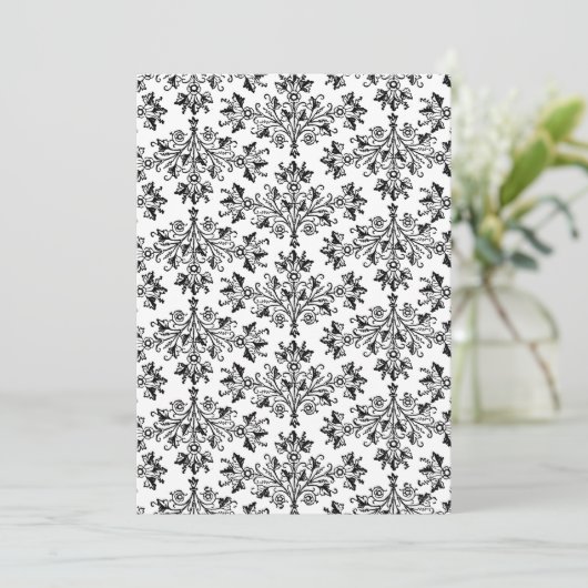  Daisy Damask Custom Party Invitation Kaart (Staand voorkant)