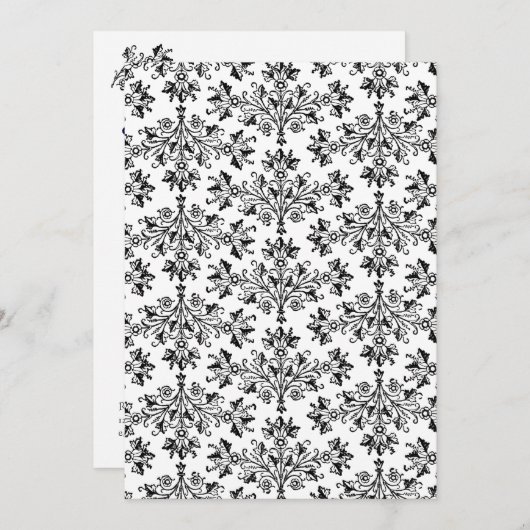 Daisy Damask Custom Party Invitation Kaart (Voorkant / Achterkant)