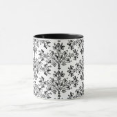 Daisy Damask Etching op White Coffee Mok (Midden)