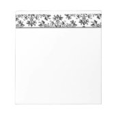 Daisy Damask Floral Etching in Black Notitieblok (Voorkant)