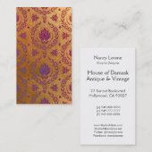 Daisy Damask, geborsteld metaal in Roos Gold en Pa Visitekaartje (Voorkant / Achterkant)