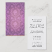 Daisy Damask, Ghosty in Shades of Plum and Pink Visitekaartje (Voorkant / Achterkant)