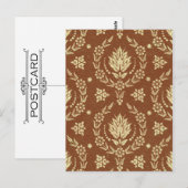 Daisy Damask, leder in bruin en goud Briefkaart (Voorkant / Achterkant)