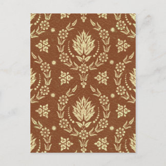 Daisy Damask, leder in bruin en goud Briefkaart