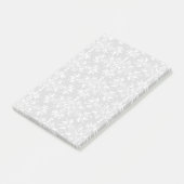 Daisy Damask Pattern in White op Black Post-it® Notes (Schuin)