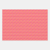 Daisy Damask Pattern - Roze en Sinaasappel Inpakpapier Vel (Voorkant 3)