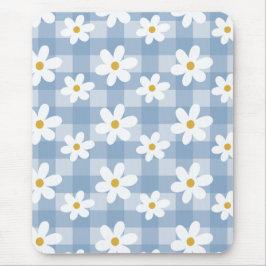 Daisy Days Mousepad - Blue Gingham Muismat