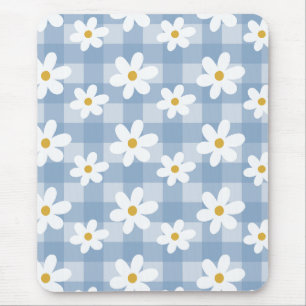 Daisy Days Mousepad - Blue Gingham Muismat