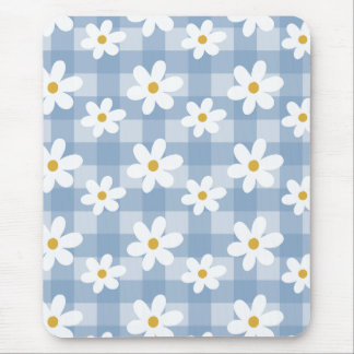 Daisy Days Mousepad - Blue Gingham Muismat