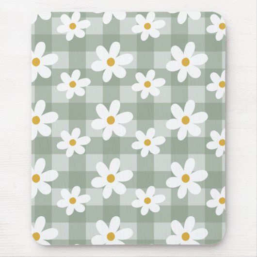 Daisy Days Mousepad - Green Gingham Muismat (Voorkant)