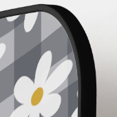 Daisy Days Pickelball Paddle - Zwart Gingham (Links Detail)