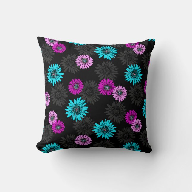 Daisy Dayz Vintage Psychedelic Floral Kussen (Voorkant)