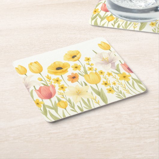 Daisy Daze Kartonnen Onderzetters (Schuin)