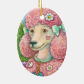 DAISY De Roze Poedel VAKANTIE ORNAMENT (Achterkant)