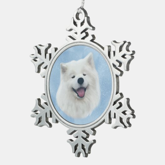 Daisy de Samojeed Tin Sneeuwvlok Ornament (Rechts)