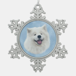Daisy de Samojeed Tin Sneeuwvlok Ornament