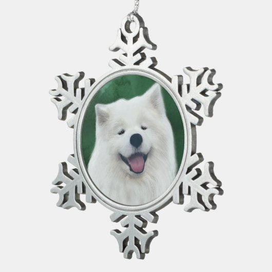 Daisy de Samojeed Tin Sneeuwvlok Ornament (Rechts)