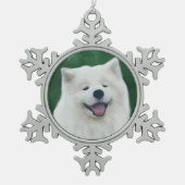 Daisy de Samojeed Tin Sneeuwvlok Ornament (Voorkant)