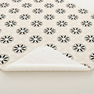 Daisy Delight Monochrome Blossom Sherpa Deken