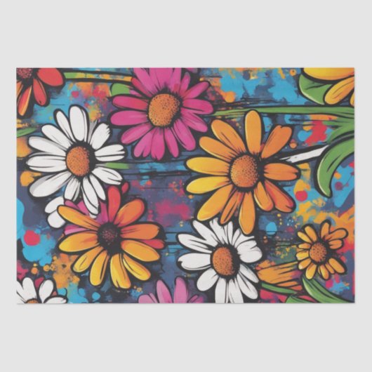 Daisy Delight Pop Art Blossoms decoupage papier (Voorkant)