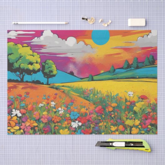 Daisy Delight Pop Art Blossoms decoupage papier (Craft)