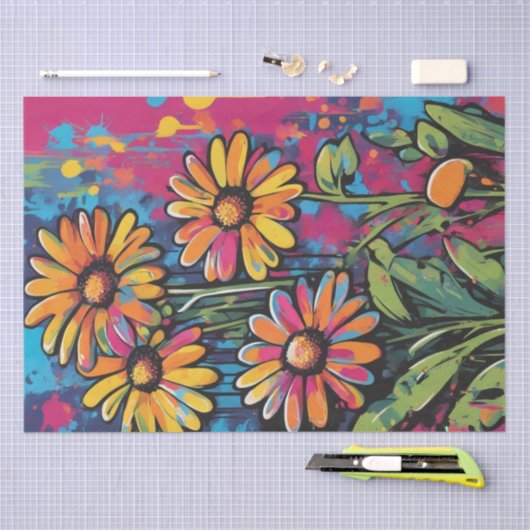 Daisy Delight Pop Art Blossoms decoupage papier (Craft)