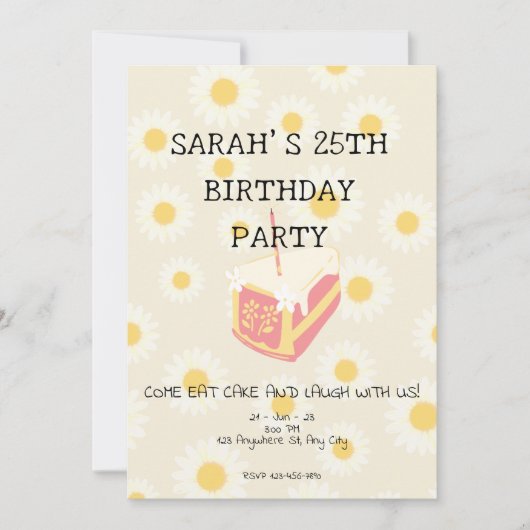 Daisy Delight Verjaardag uitnodiging (Voorkant)