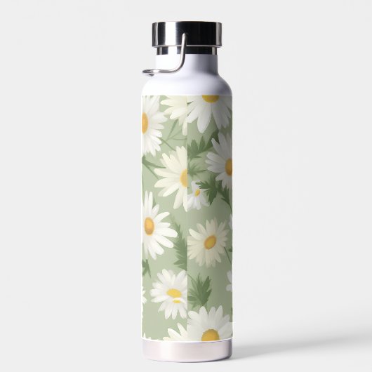 Daisy Design op groen Waterfles (Rechts)