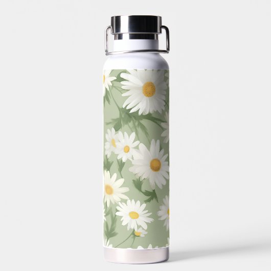 Daisy Design op groen Waterfles (Achterkant)
