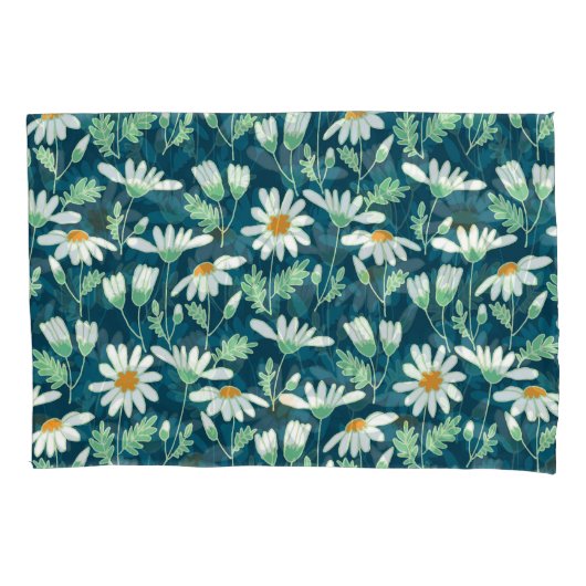 Daisy Ditsy Kamille Romantische Print Kussensloop (Voorkant)