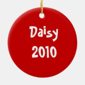Daisy Dog kerstversiering Keramisch Ornament (Achterkant)