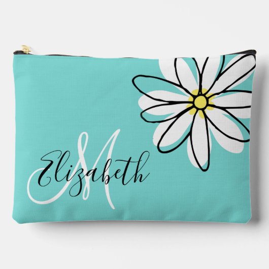 Daisy Doodle Flower Personalized Monogram Etui (Voorkant)